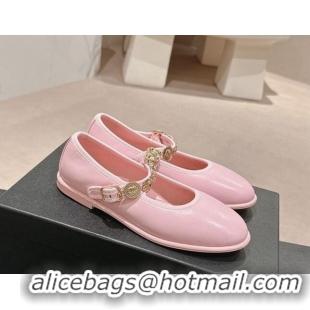 Purchase Chanel Lambskin Mary Janes Ballet Flat with Charm Light Pink 722036