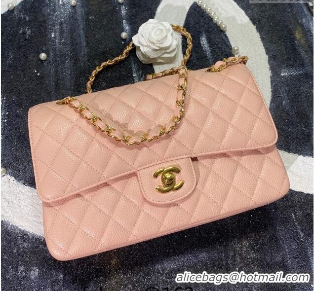 Top Quality Chanel Classic Grained Calfskin Medium Flap Bag A01112 Light Pink 2024