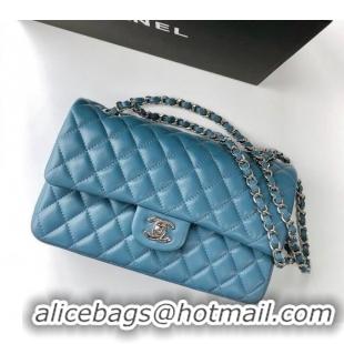 Pretty Style Chanel Classic Lambskin Medium Flap Bag A01112 Light Blue 2024