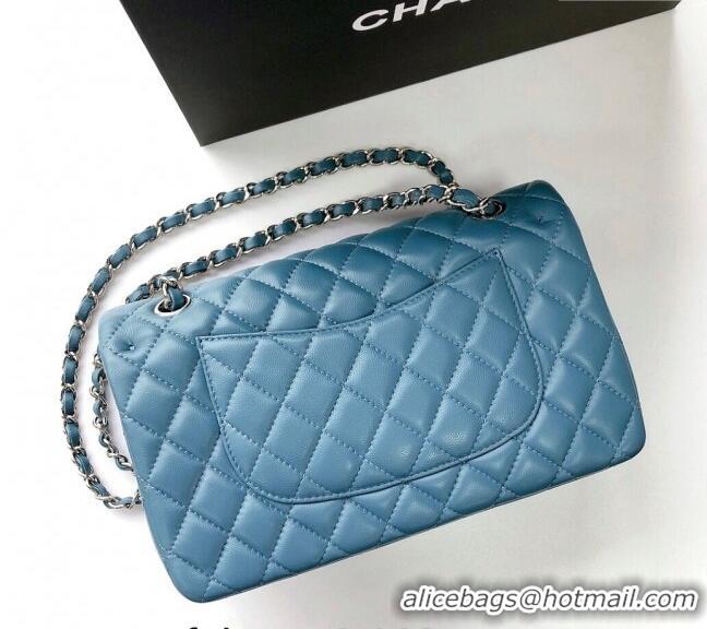 Pretty Style Chanel Classic Lambskin Medium Flap Bag A01112 Light Blue 2024