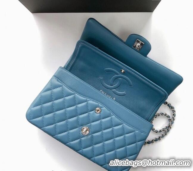 Pretty Style Chanel Classic Lambskin Medium Flap Bag A01112 Light Blue 2024