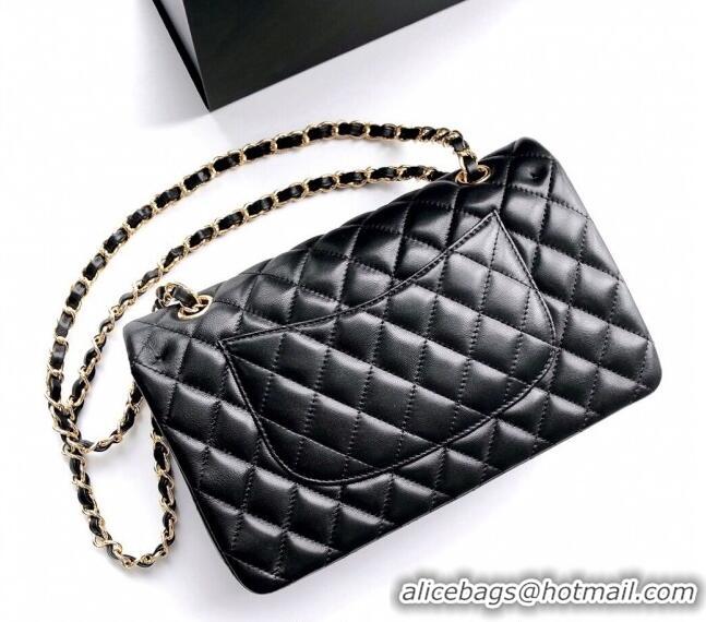 Unique Grade Chanel Lambskin Classic Medium Flap Bag A01112 Black/Gold