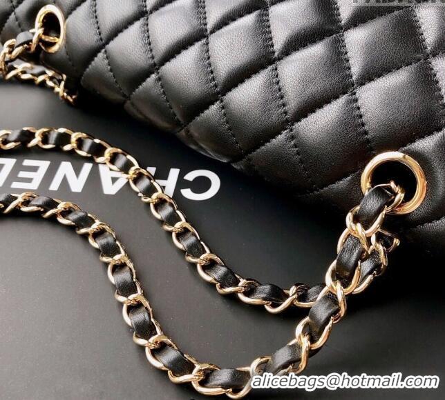 Unique Grade Chanel Lambskin Classic Medium Flap Bag A01112 Black/Gold