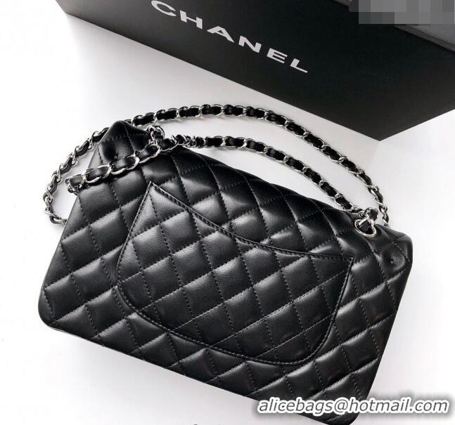 Pretty Style Chanel Lambskin Classic Medium Flap Bag A01112 Black/Silver