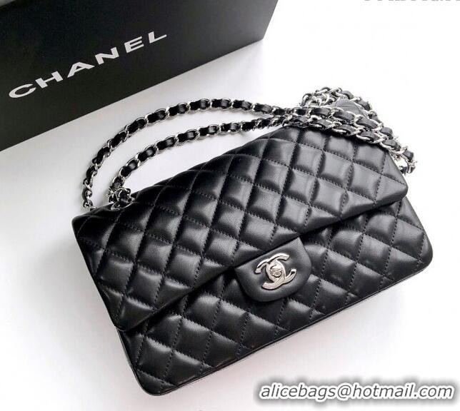 Pretty Style Chanel Lambskin Classic Medium Flap Bag A01112 Black/Silver