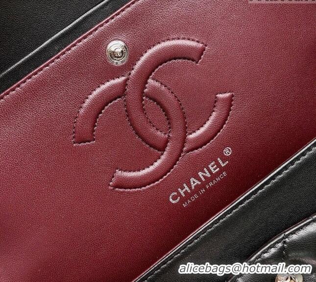 Pretty Style Chanel Lambskin Classic Medium Flap Bag A01112 Black/Silver