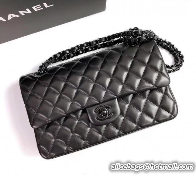 Luxurious Grade Chanel Lambskin Classic Medium Flap Bag A01112 All Black