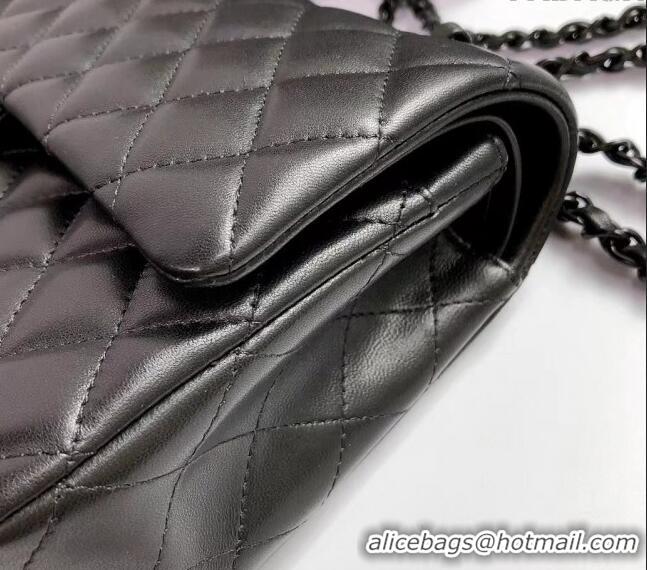 Luxurious Grade Chanel Lambskin Classic Medium Flap Bag A01112 All Black