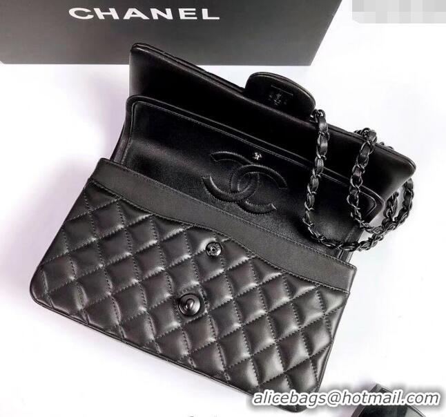 Luxurious Grade Chanel Lambskin Classic Medium Flap Bag A01112 All Black