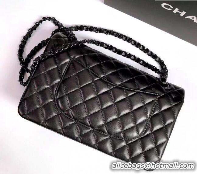 Luxurious Grade Chanel Lambskin Classic Medium Flap Bag A01112 All Black