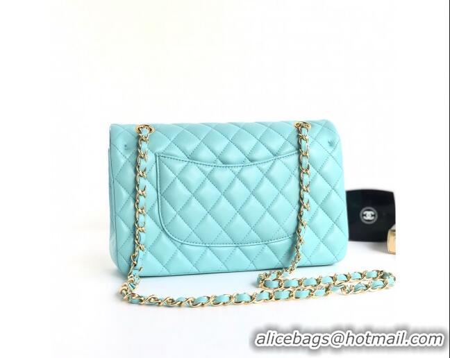 Grade Design Chanel Classic Lambskin Medium Flap Bag A01112 Tiffany Blue/Gold 2024