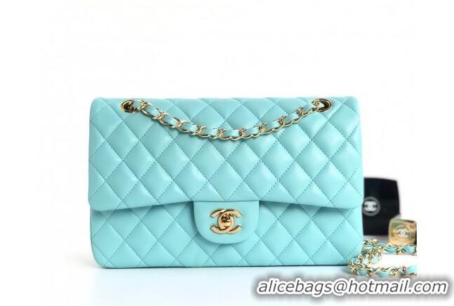 Grade Design Chanel Classic Lambskin Medium Flap Bag A01112 Tiffany Blue/Gold 2024