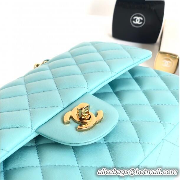 Grade Design Chanel Classic Lambskin Medium Flap Bag A01112 Tiffany Blue/Gold 2024