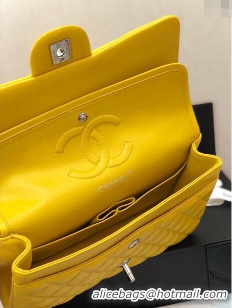 Buy Discount Chanel Classic Lambskin Medium Flap Bag A01112 Yellow/Silver 2024