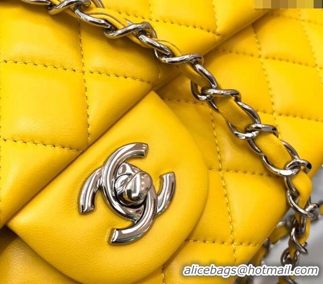 Buy Discount Chanel Classic Lambskin Medium Flap Bag A01112 Yellow/Silver 2024