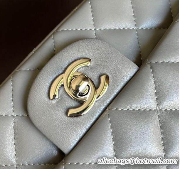 Reasonable Price Chanel Classic Lambskin Mini Flap Bag A01116 Light Grey/Silver 2024