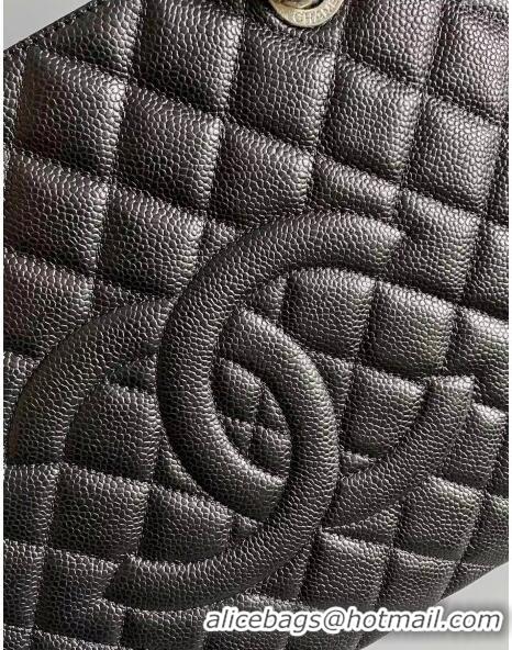 Best Quality Chanel Grand Shopping Tote GST Bag in Grained Calfskin CH7090 Black/Silver 2024