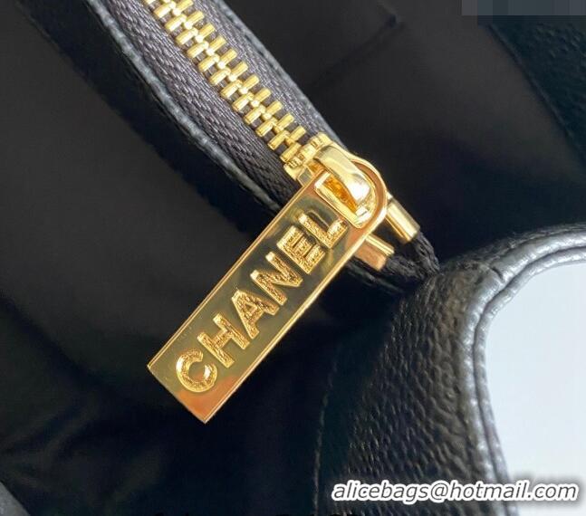 Classic Chanel Grand Shopping Tote GST Bag in Grained Calfskin CH7090 Black/Gold 2024