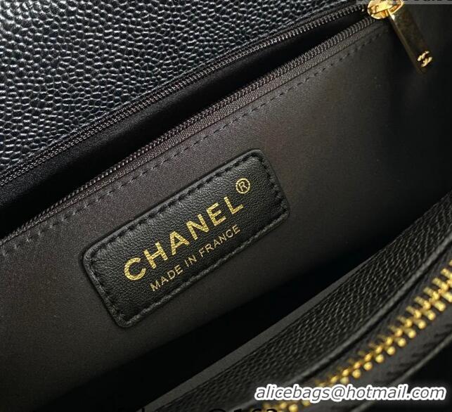 Classic Chanel Grand Shopping Tote GST Bag in Grained Calfskin CH7090 Black/Gold 2024