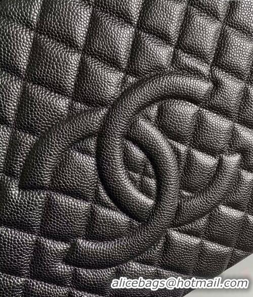 Classic Chanel Grand Shopping Tote GST Bag in Grained Calfskin CH7090 Black/Gold 2024