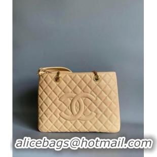 Top Grade Chanel Grand Shopping Tote GST Bag in Grained Calfskin CH7090 Beige 2024