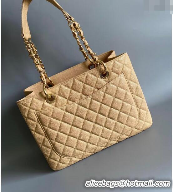 Top Grade Chanel Grand Shopping Tote GST Bag in Grained Calfskin CH7090 Beige 2024