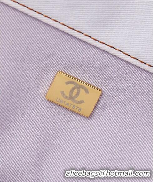 Famous Brand Chanel Fabric Shopping bag AS4719 Pale Purple/Blue/Green 2024