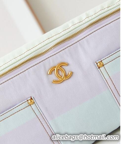 Well Crafted Chanel Fabric Belt bag AS4718 Pale Purple/Blue/Green 2024