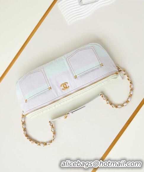 Well Crafted Chanel Fabric Belt bag AS4718 Pale Purple/Blue/Green 2024