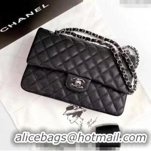 Super Quality Chanel Classic Iridescent Grained Calfskin Medium Flap Bag A01112 Black 2024