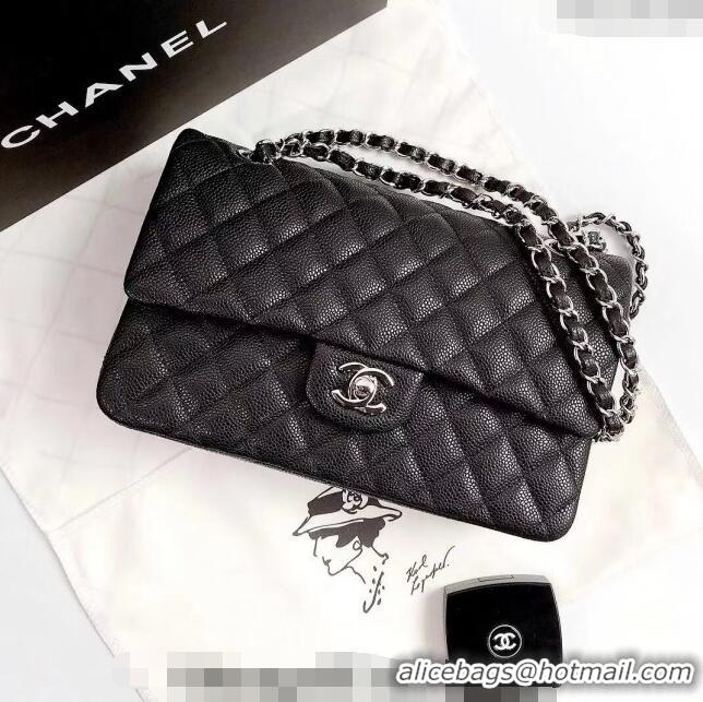 Super Quality Chanel Classic Iridescent Grained Calfskin Medium Flap Bag A01112 Black 2024