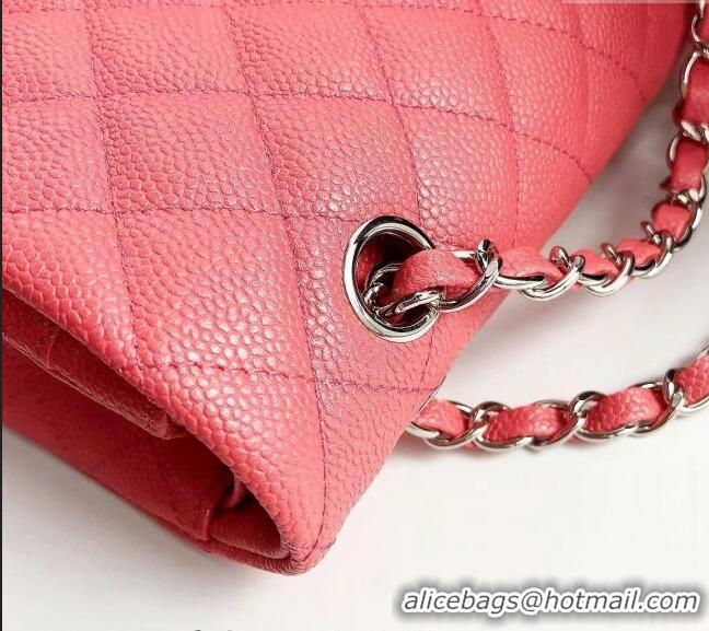 Low Cost Chanel Classic Iridescent Grained Calfskin Medium Flap Bag A01112 Pink 2024