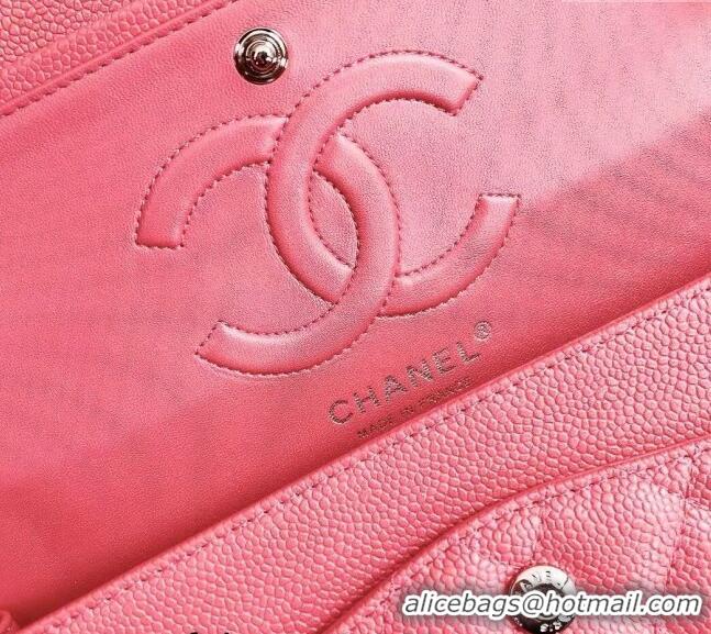 Low Cost Chanel Classic Iridescent Grained Calfskin Medium Flap Bag A01112 Pink 2024