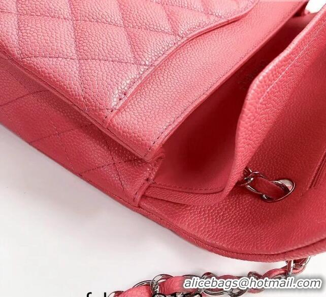 Low Cost Chanel Classic Iridescent Grained Calfskin Medium Flap Bag A01112 Pink 2024