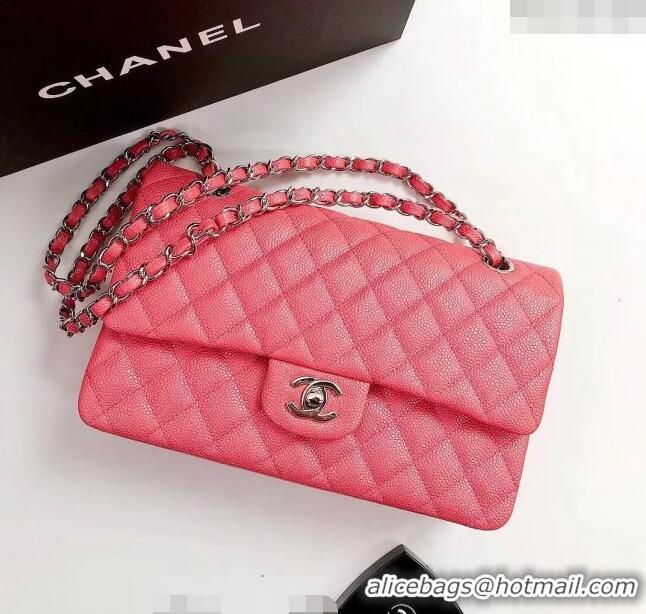 Low Cost Chanel Classic Iridescent Grained Calfskin Medium Flap Bag A01112 Pink 2024