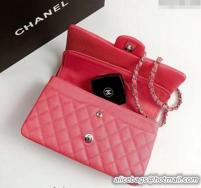 Low Cost Chanel Classic Iridescent Grained Calfskin Medium Flap Bag A01112 Pink 2024