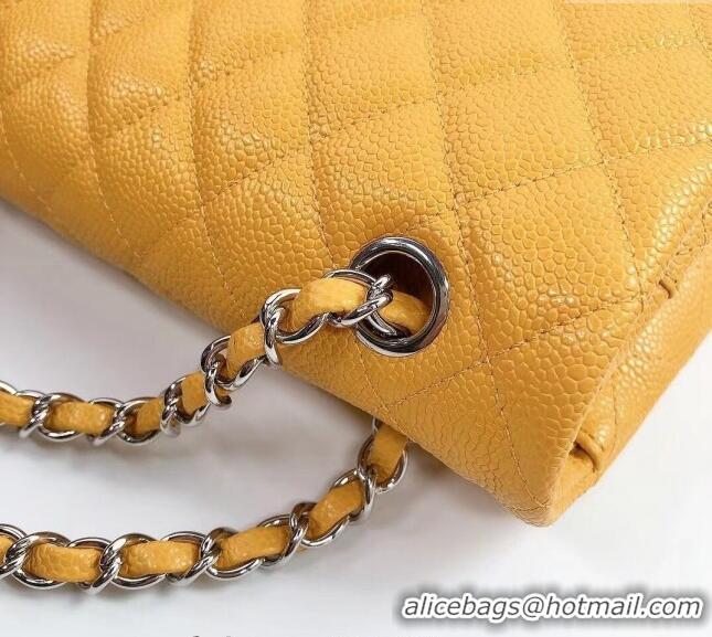 Luxury Discount Chanel Classic Iridescent Grained Calfskin Medium Flap Bag A01112 Yellow 2024