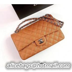 Market Sells Chanel Classic Iridescent Grained Calfskin Medium Flap Bag A01112 Brown/Silver 2024