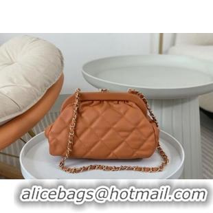 Cheap Price Chanel Lambskin Clutch with Chain AS4717 Light Brown 2024