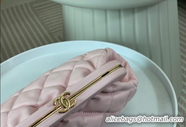 Top Grade Chanel Lambskin Clutch with Chain AS4717 Light Pink 2024