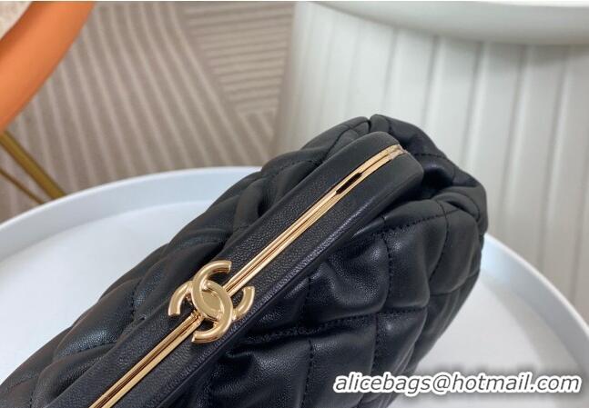 Grade Quality Chanel Lambskin Clutch with Chain AS4717 Black 2024