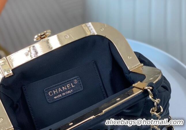 Grade Quality Chanel Lambskin Clutch with Chain AS4717 Black 2024