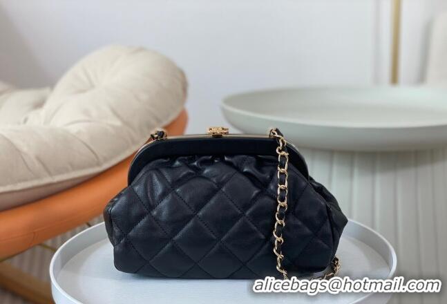 Grade Quality Chanel Lambskin Clutch with Chain AS4717 Black 2024