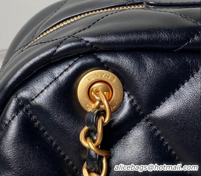 Top Grade Chanel Shiny Calfskin Bowling Bag AS4905 Black 2024