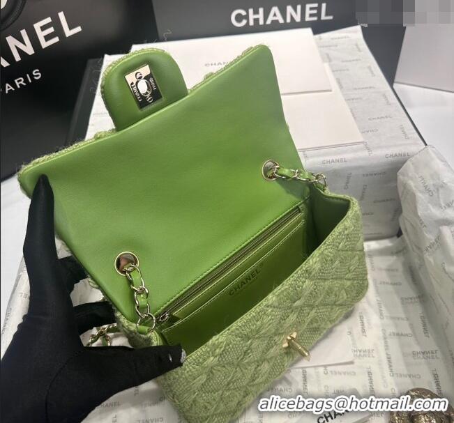 Top Quality Chanel Classic Tweed Mini Flap Bag A69900 Green 2024
