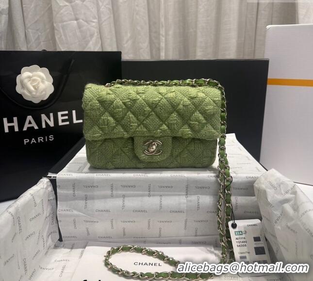 Top Quality Chanel Classic Tweed Mini Flap Bag A69900 Green 2024
