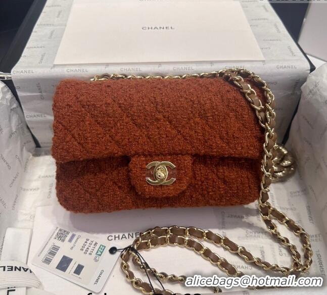 Pretty Style Chanel Classic Tweed Mini Flap Bag A69900 Brown 2024