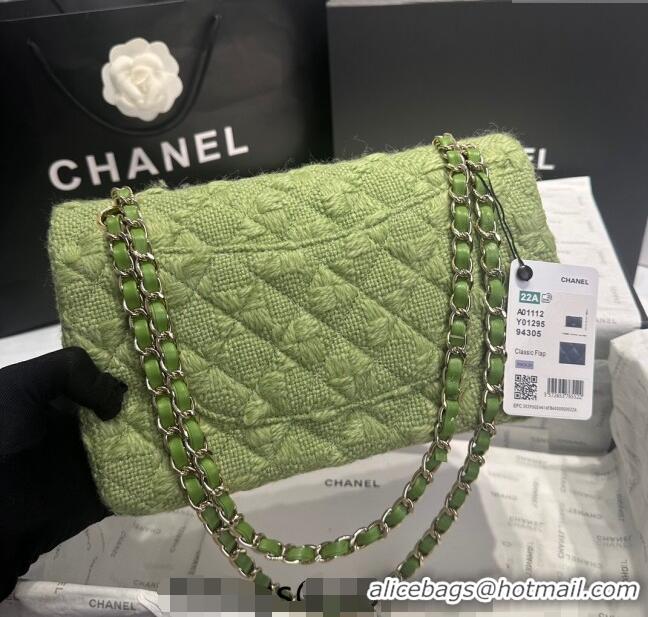 Traditional Specials Chanel Classic Tweed Medium Flap Bag A01112 Green 2024