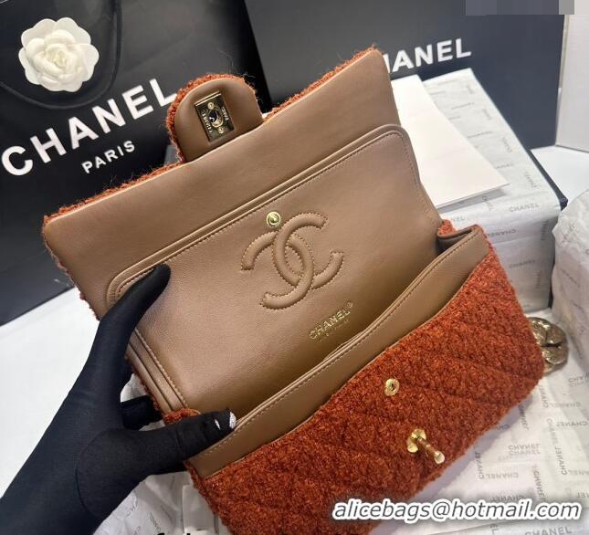 Grade Promotional Chanel Classic Tweed Medium Flap Bag A01112 Brown 2024