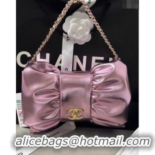 Well Crafted Chanel Metallic Lambskin Clutch with Chain AS5129 Pink 2024